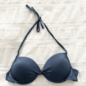Victoria's Secret Blue Halter Push Up Bikini Swim Top 34C